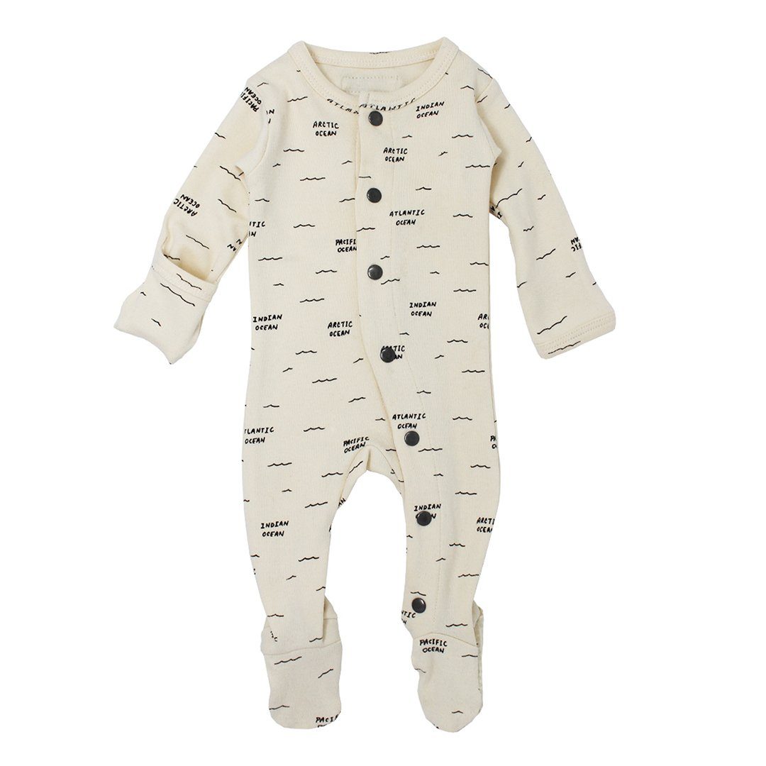 Beige Seas Organic Footed Overall - 9-12m