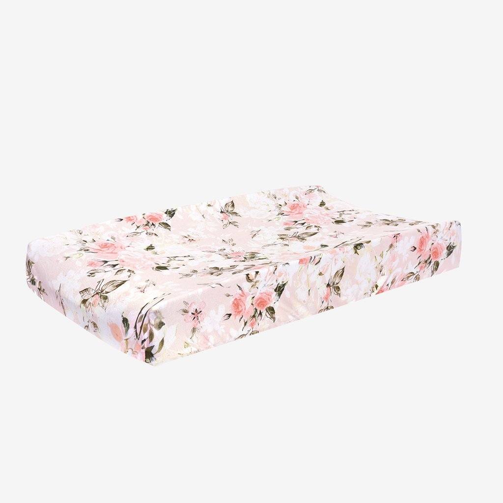 Vintage Pink Rose Changing Pad Cover