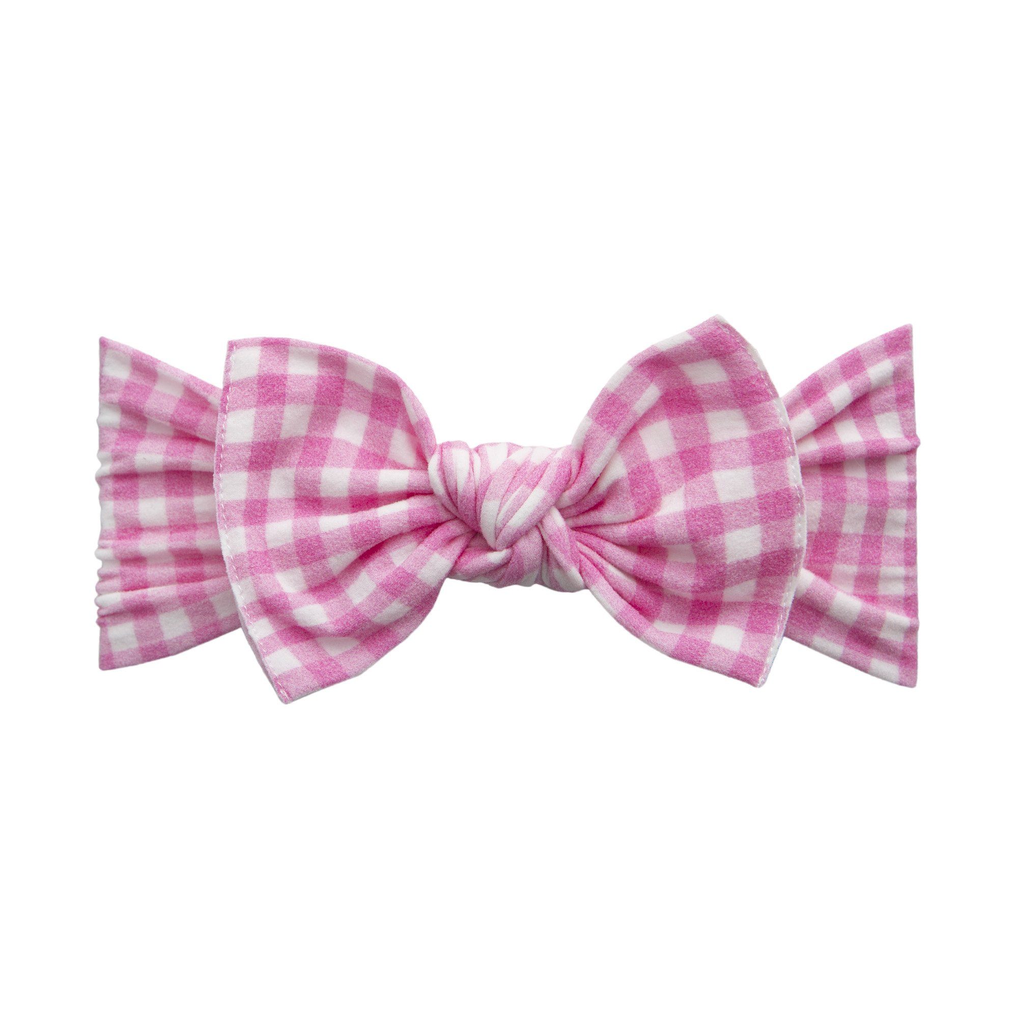 Pink Check Knot Headband