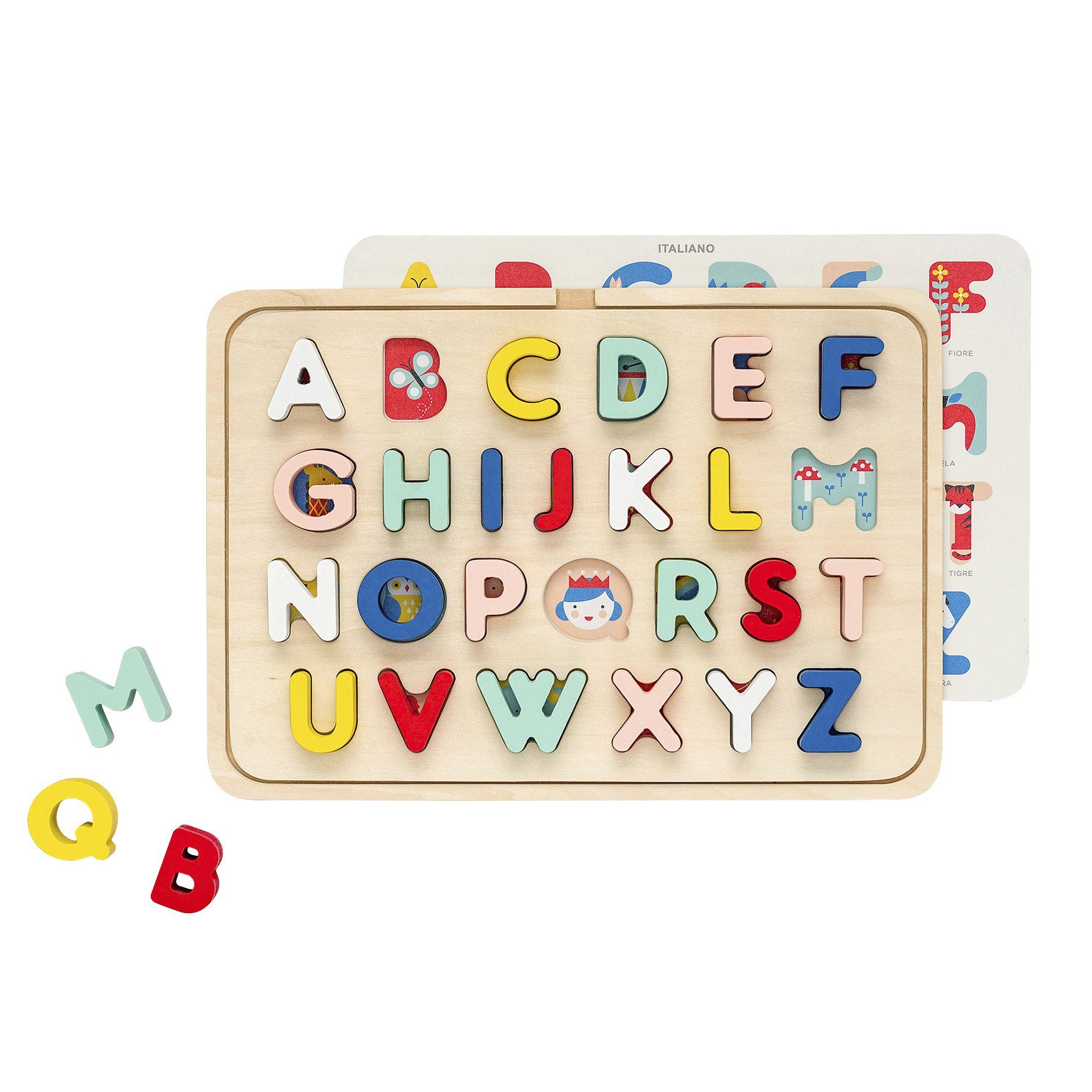 Multi-language Alphabet Wooden Tray Puzzle