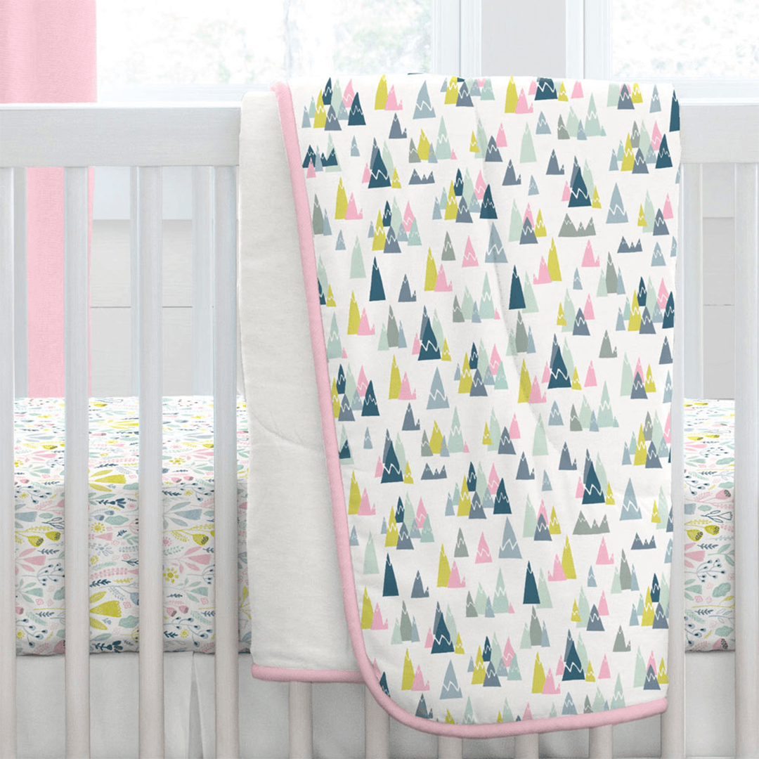 Pink Mountains Crib Comforter