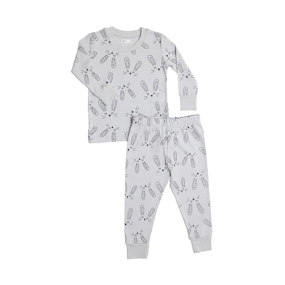Bunny Two-piece Pajama Set - Gray - 9-12m