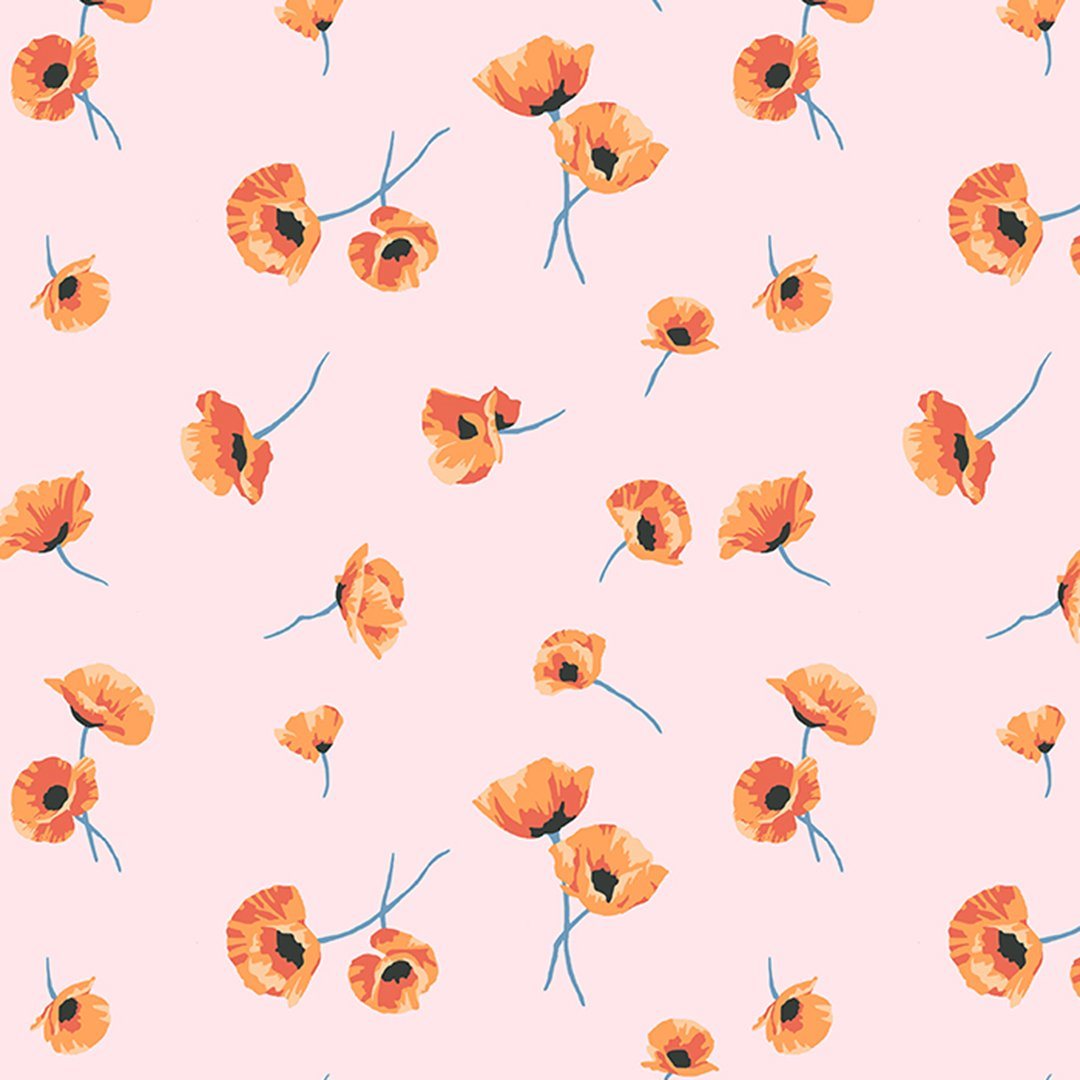 Poppy Floral Wallpaper - Removable / Panel / Blush