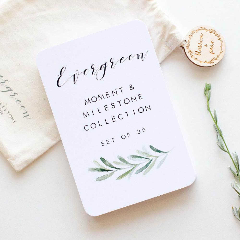 Baby Milestone + Moment Cards - Evergreen Collection