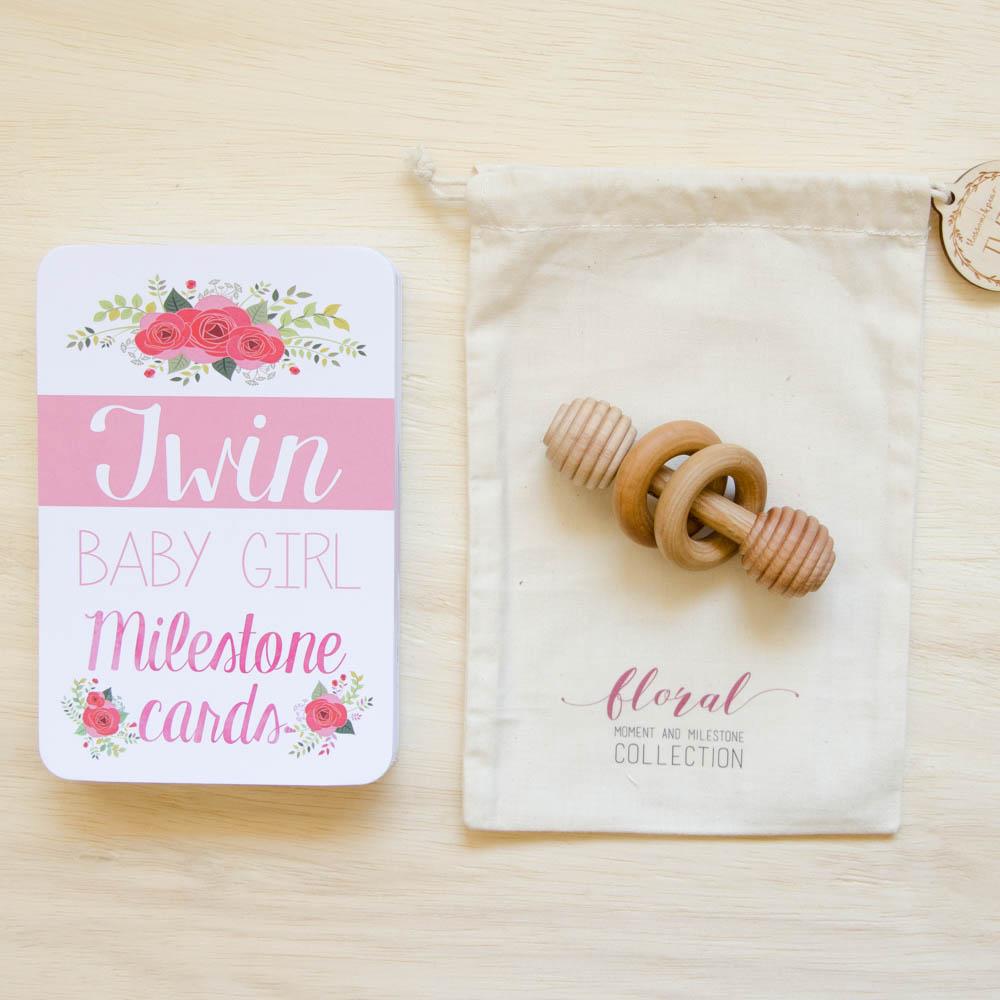 Twin Baby Milestone + Moment Cards - Floral Collection