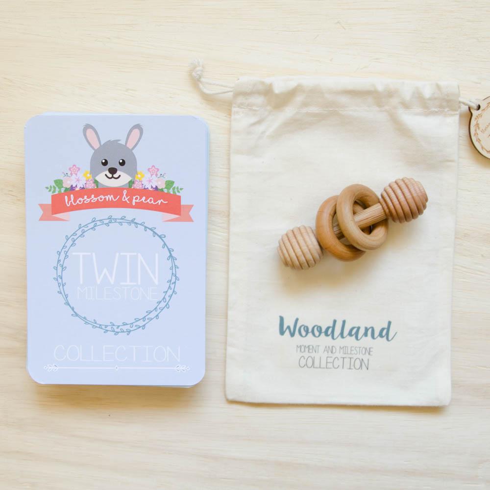 Twin Baby Milestone + Moment Cards - Woodland Collection