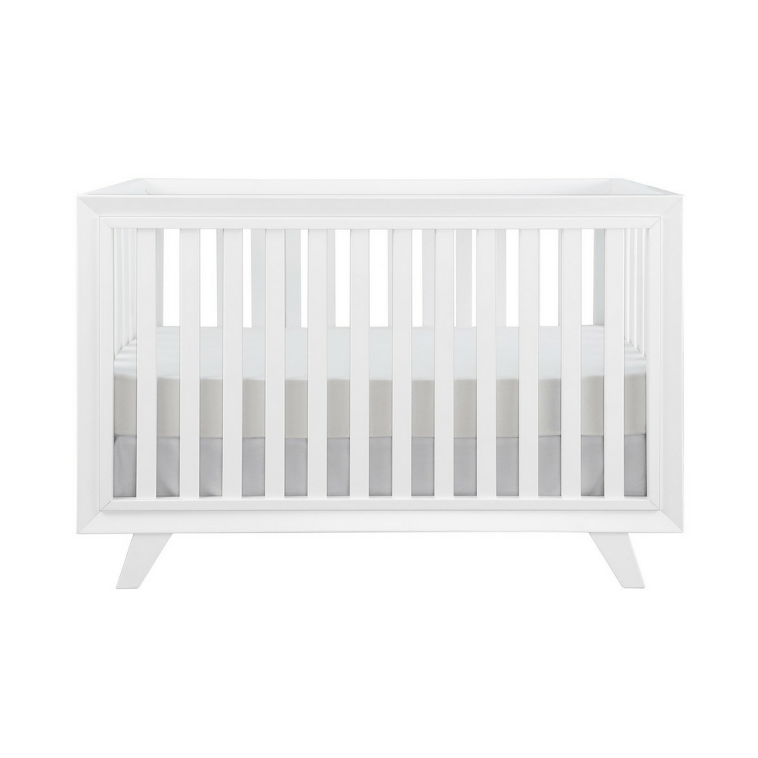 wood and white crib