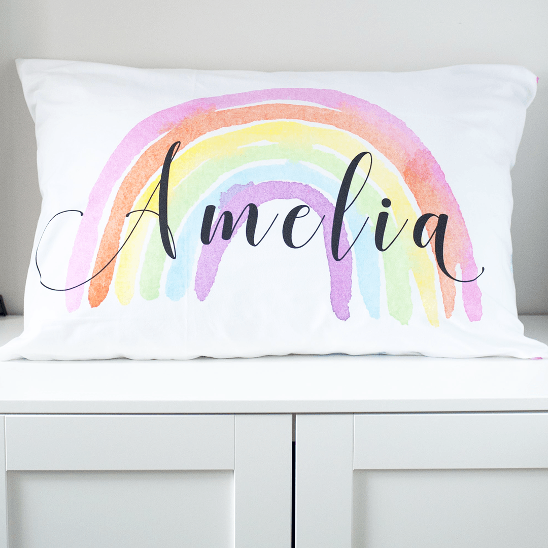 Personalized Rainbow Pillowcase