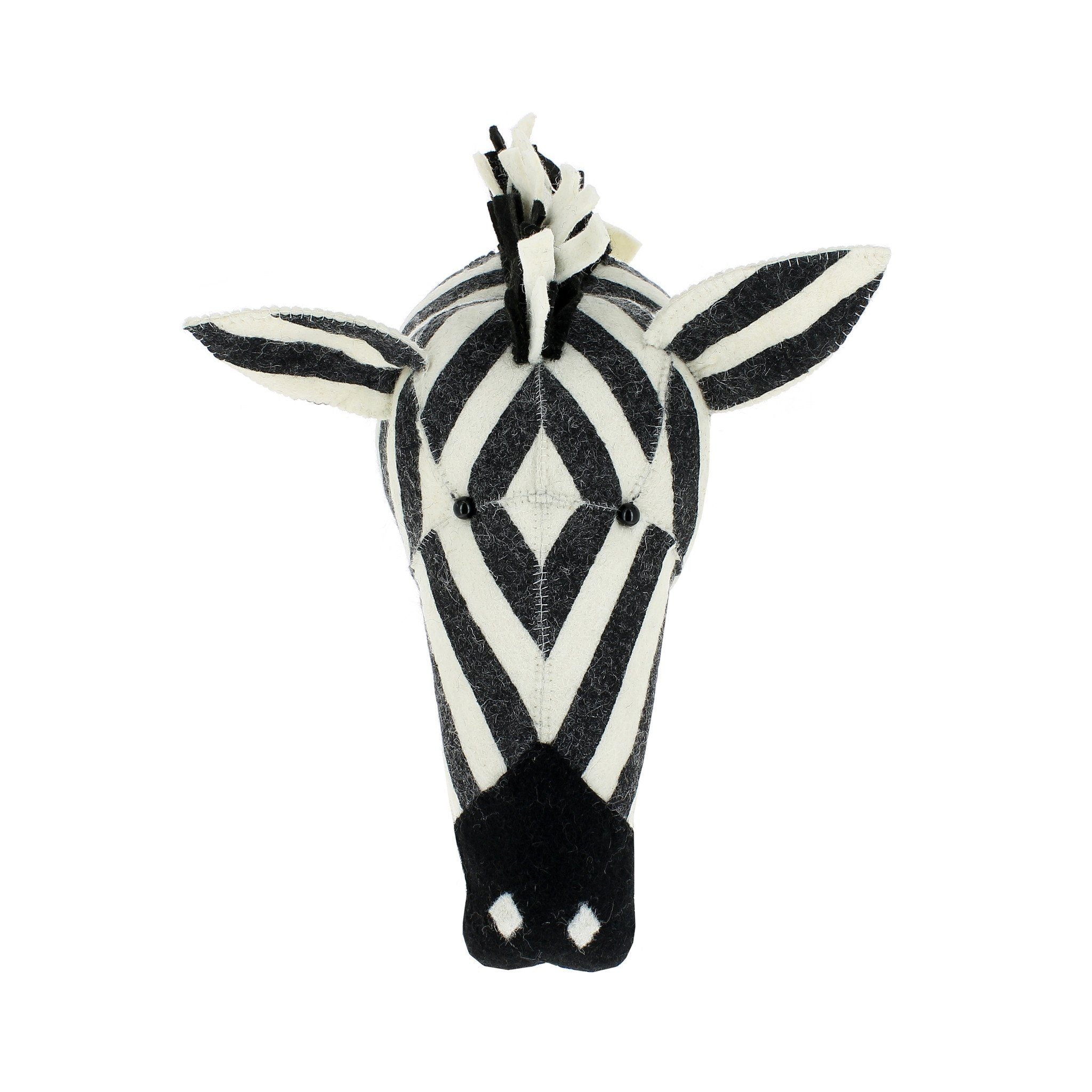 Striped Zebra Head Wall Hanging