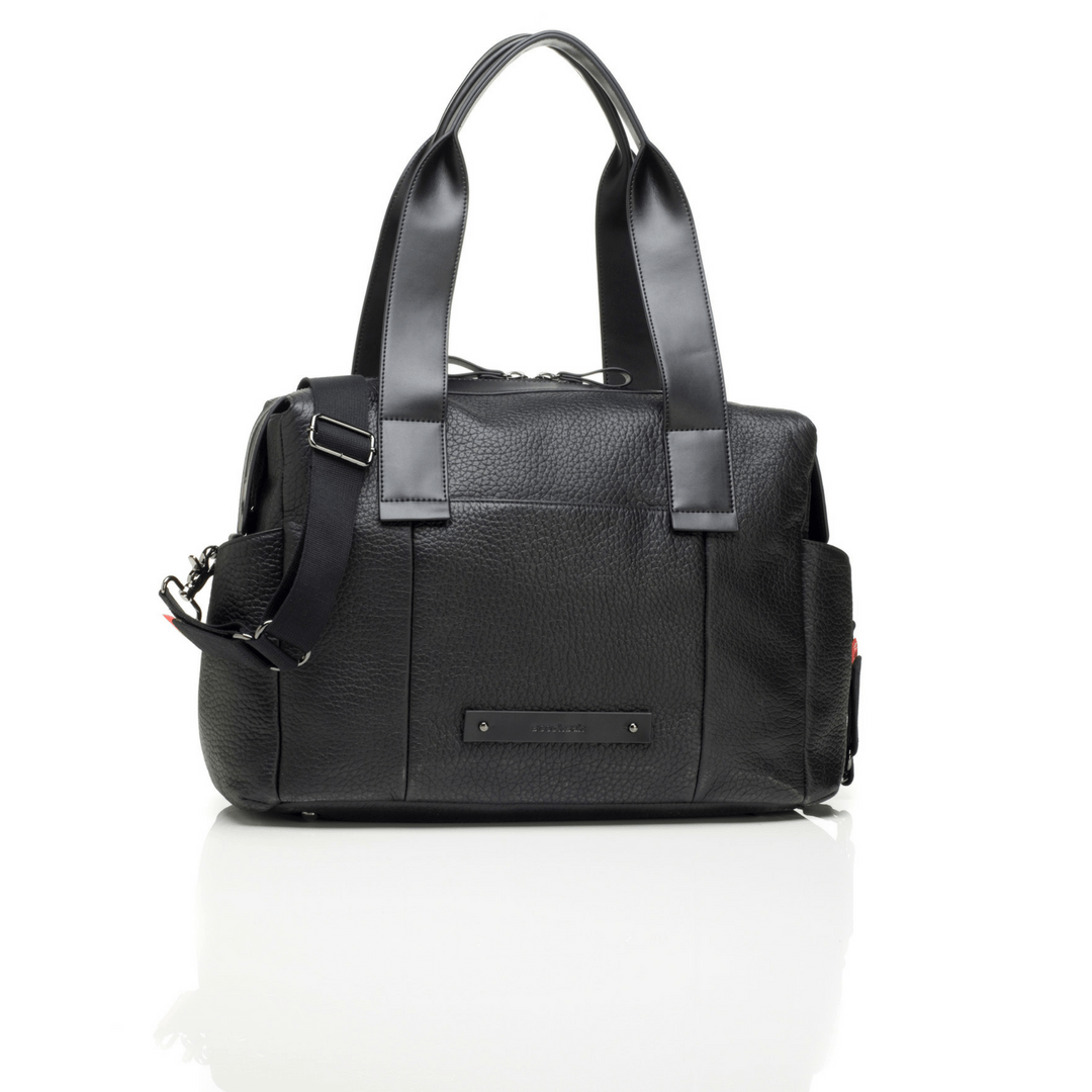 Kym Leather Diaper Bag - Black