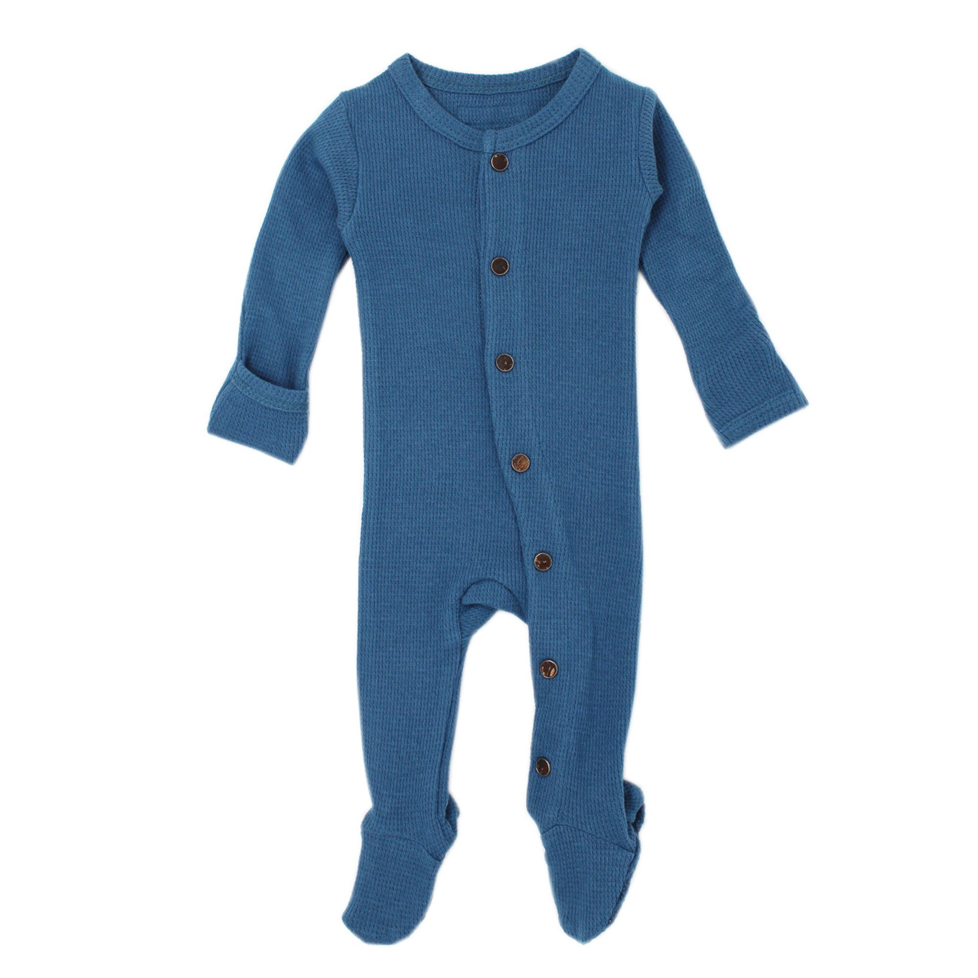 Organic Thermal Footed Overall - Azure - 18-24m