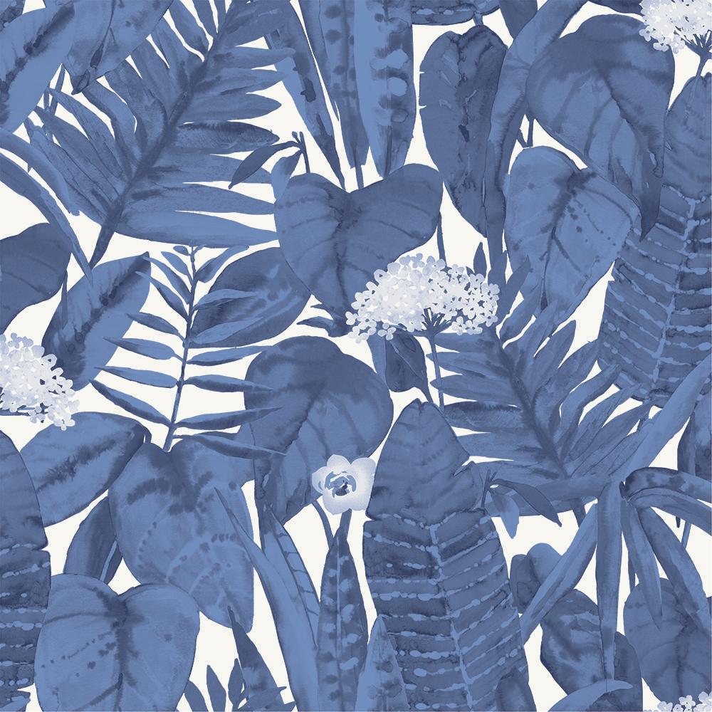 Tropical Jungle Wallpaper - Blue Raspberry - Roll