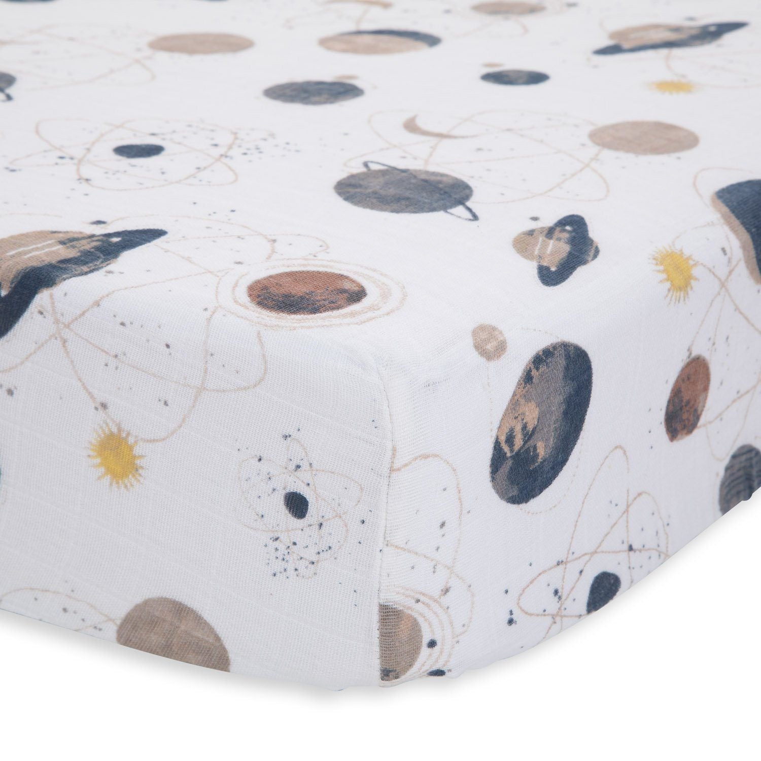 Planetary Cotton Muslin Crib Sheet