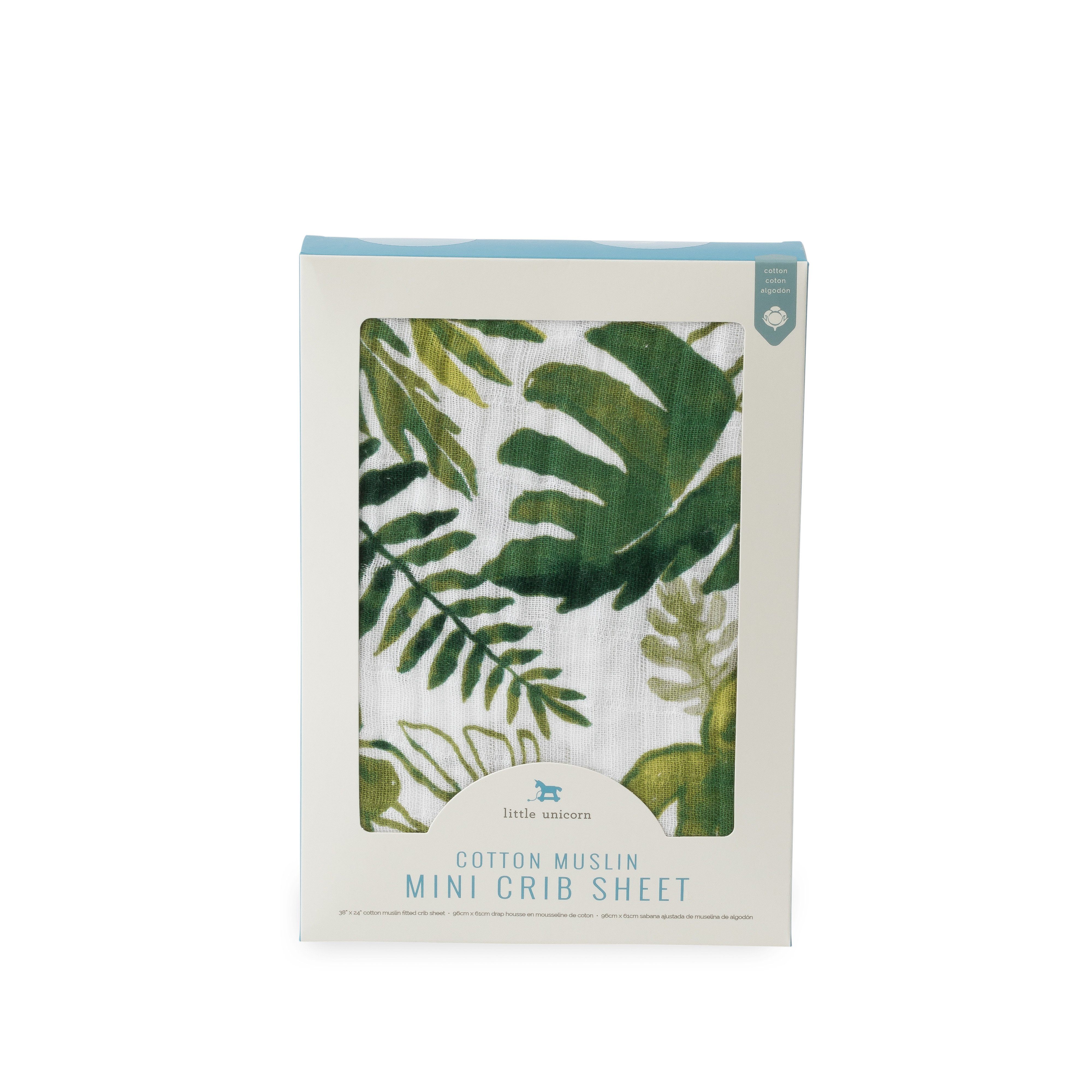 tropical leaf crib sheet