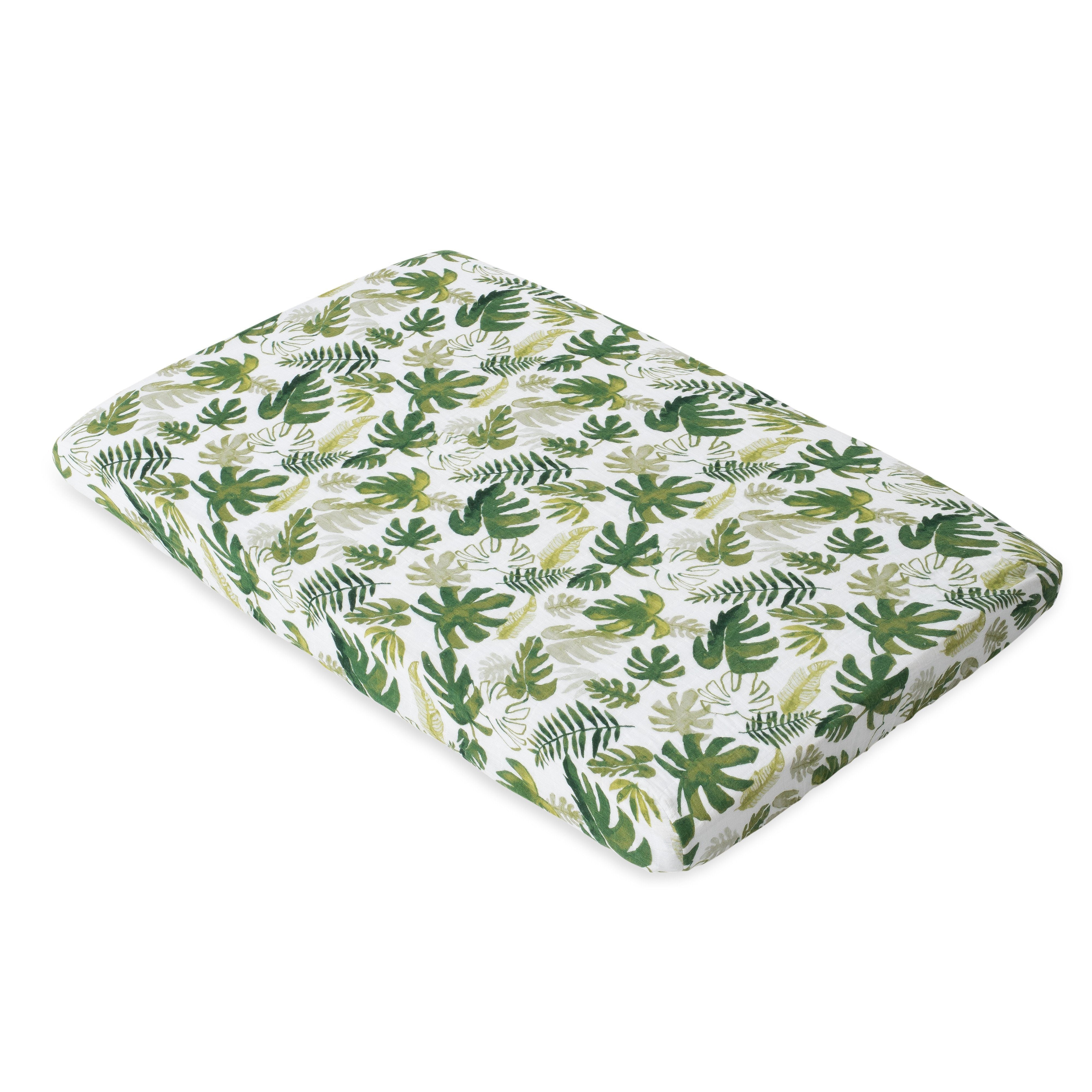 tropical leaf crib sheet