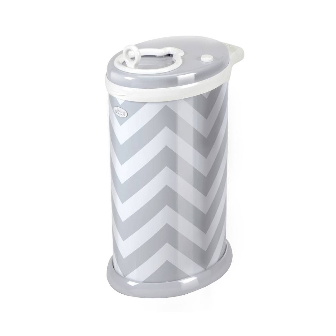 Ubbi Diaper Pail In Grey Chevron