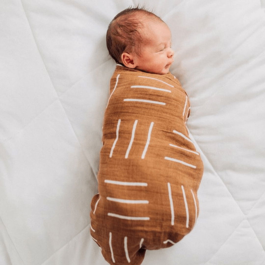 Mustard Mudcloth Muslin Swaddle Blanket