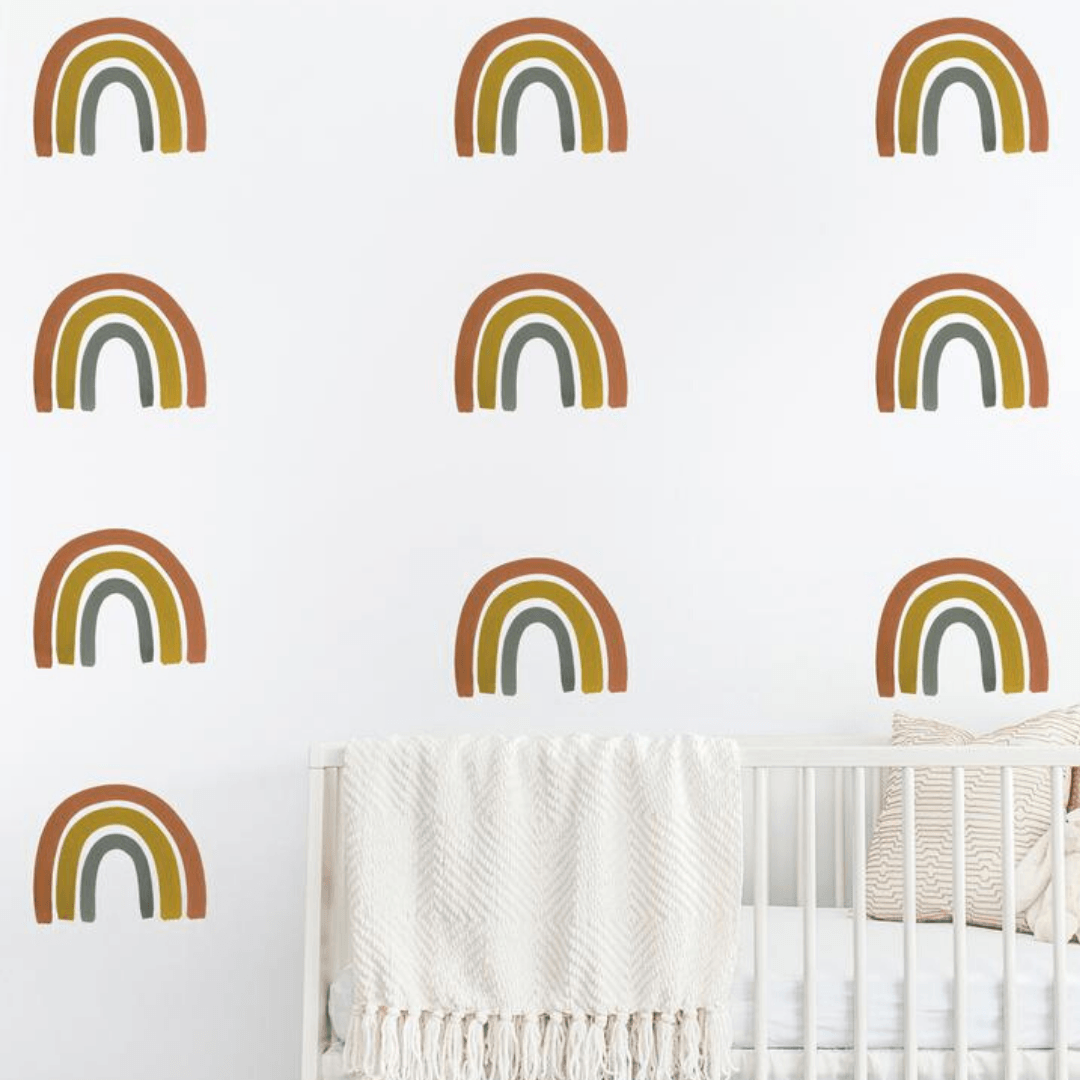 Rainbow Wall Decal Set - Rust + Mustard - Sample