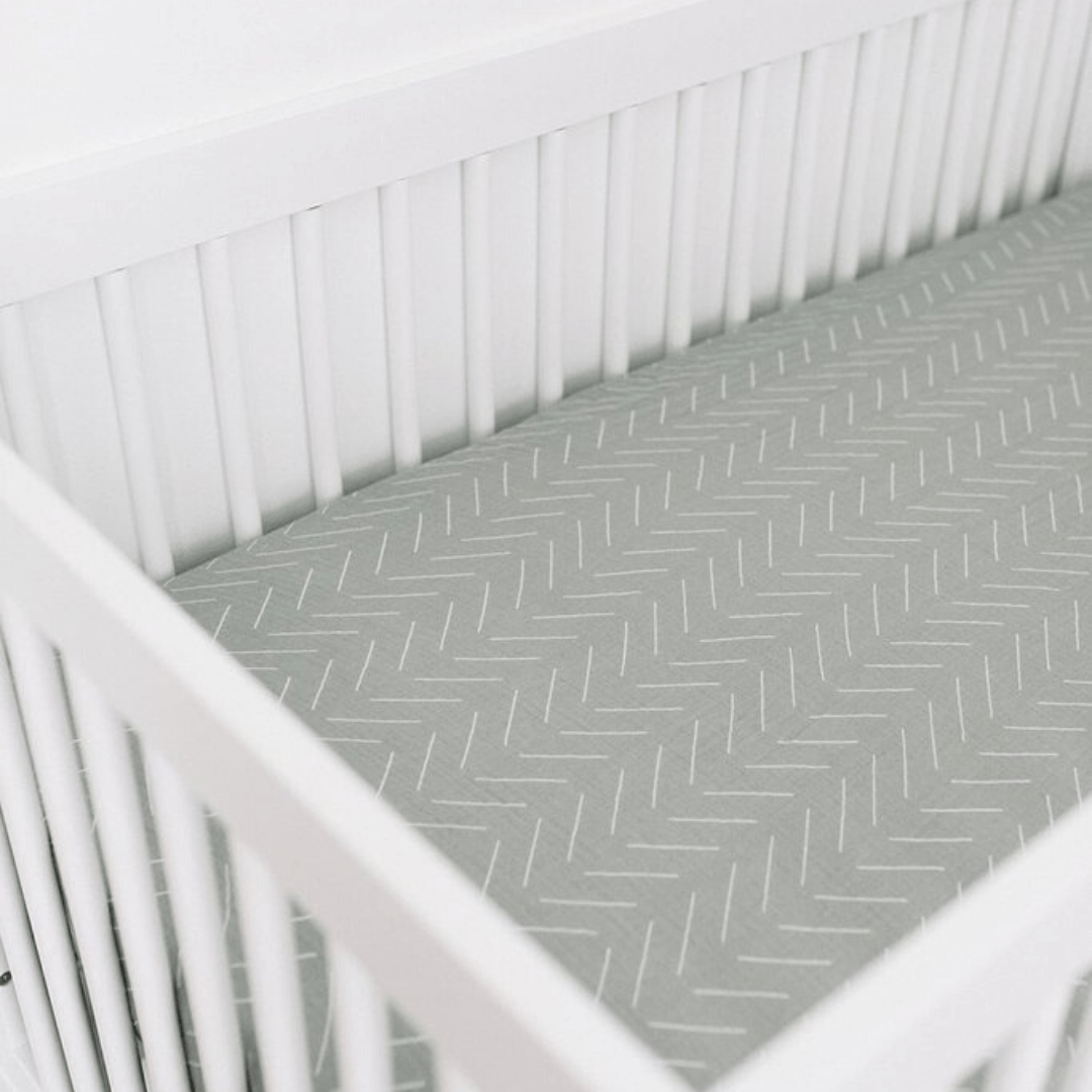 Desert Sage Muslin Crib Sheet