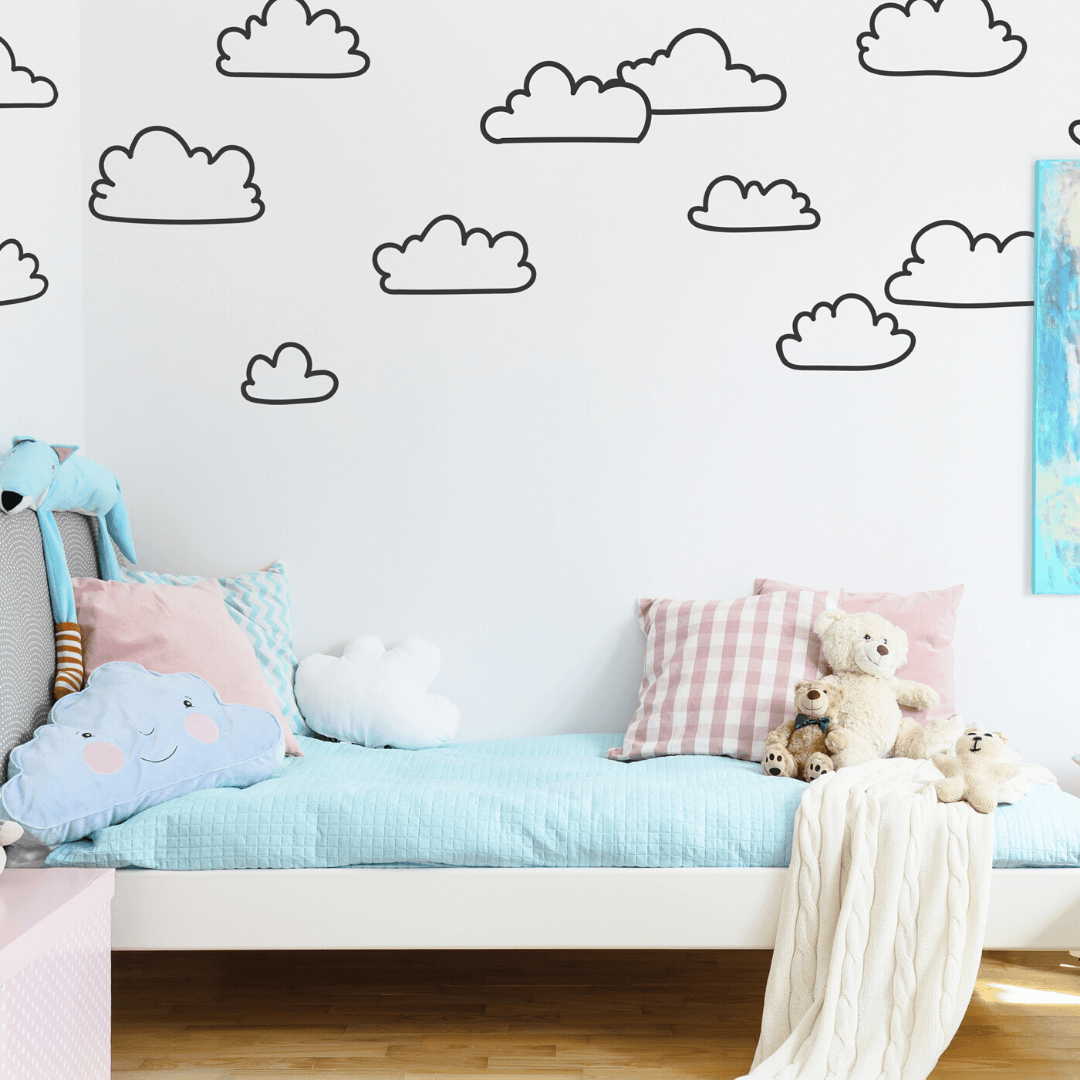 Sketched Cloud Wall Decals - Decal Set