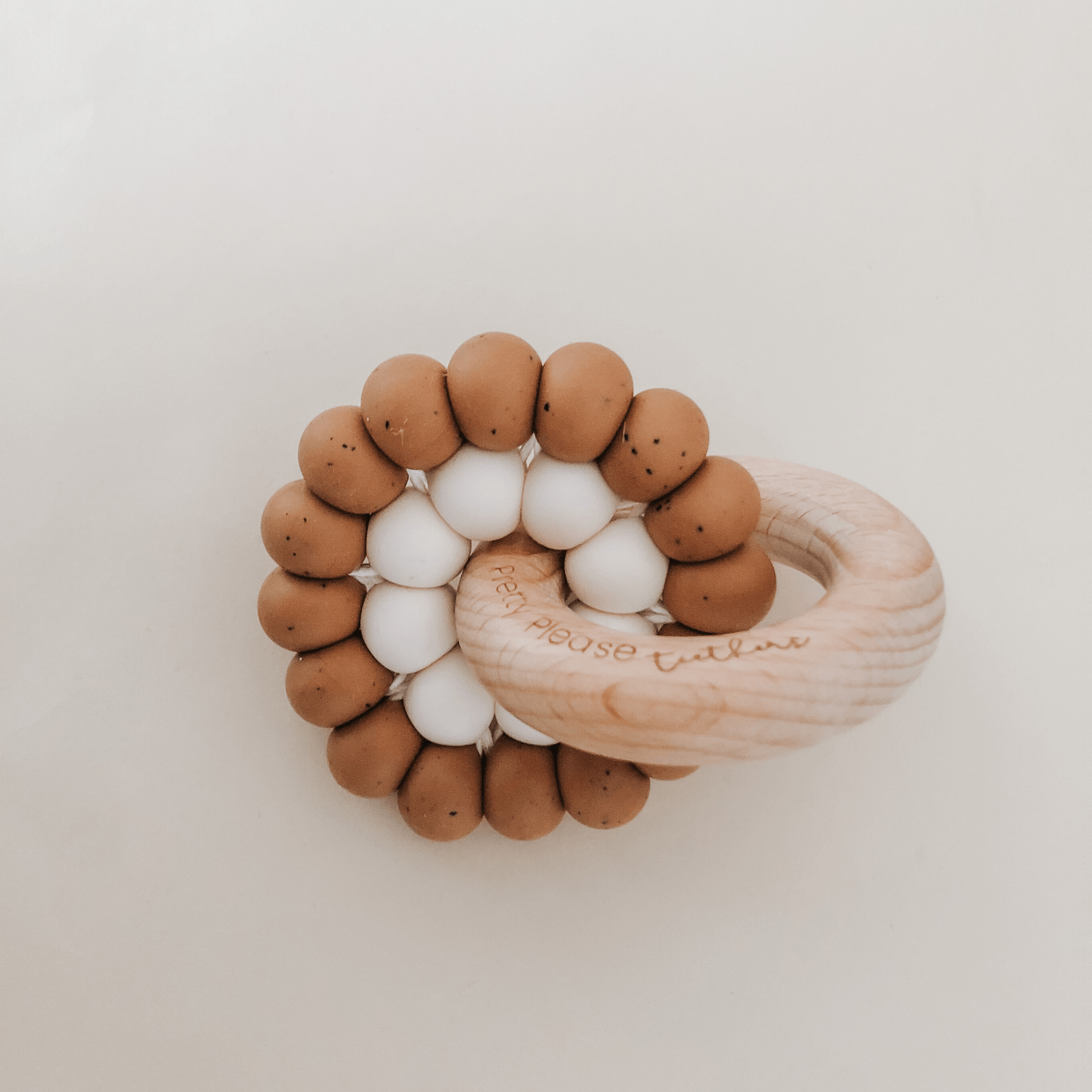 Reed Teething Ring - Speckled Almond