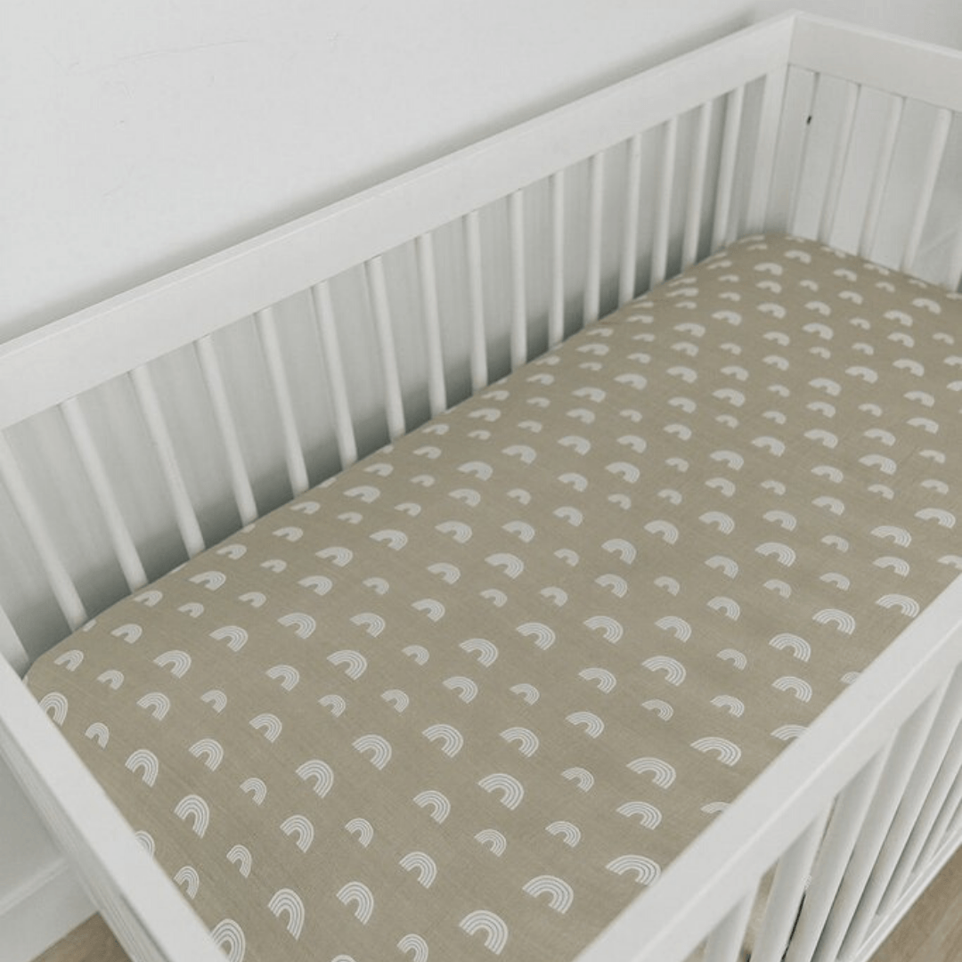 Sand Rainbow Muslin Crib Sheet