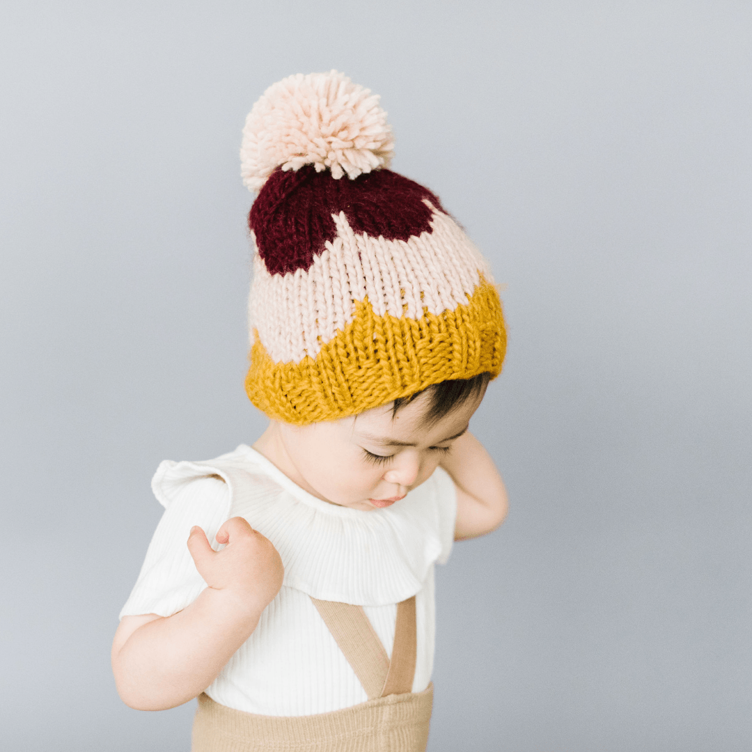 Pomegranate Scallop Knit Hat - X-small