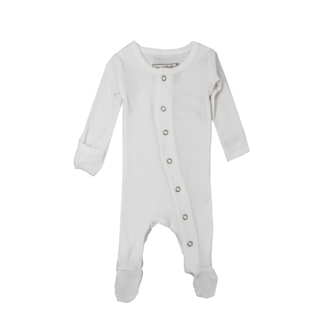Organic Footed Overall - White - 6-9m