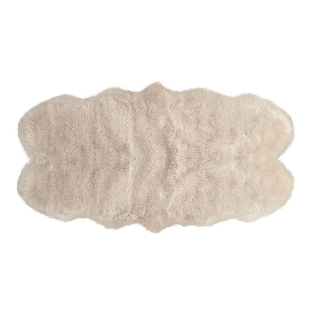 Faux Sheepskin Double Area Rug - Champagne