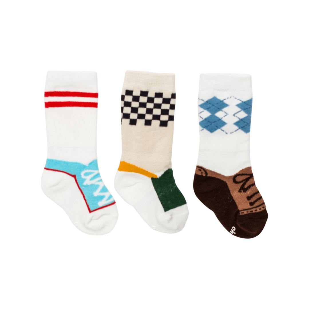Baby Boy Shoe Socks - Set Of Three - 0-9m