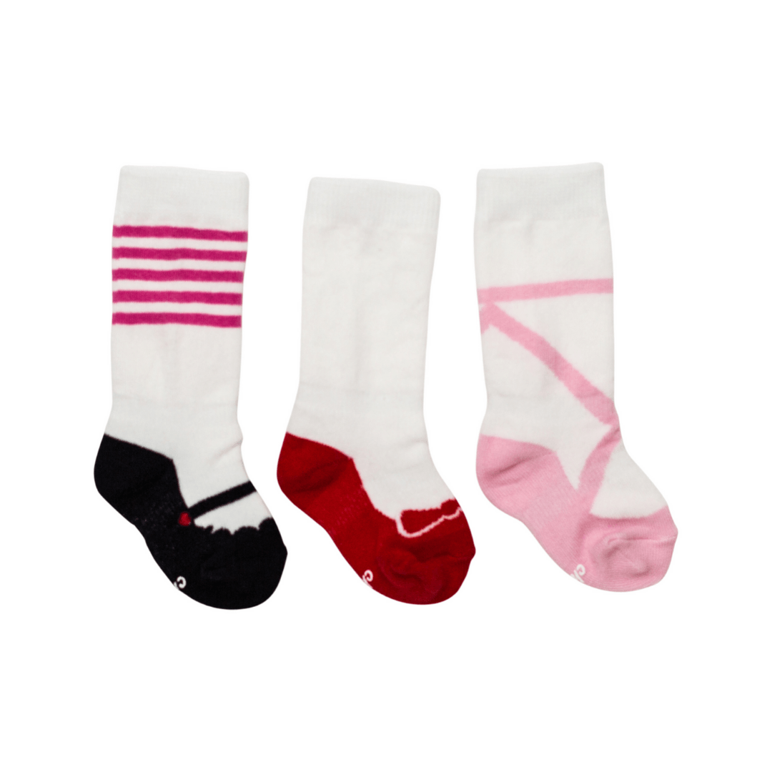 Baby Girl Shoe Socks - Set Of Three - 0-9m