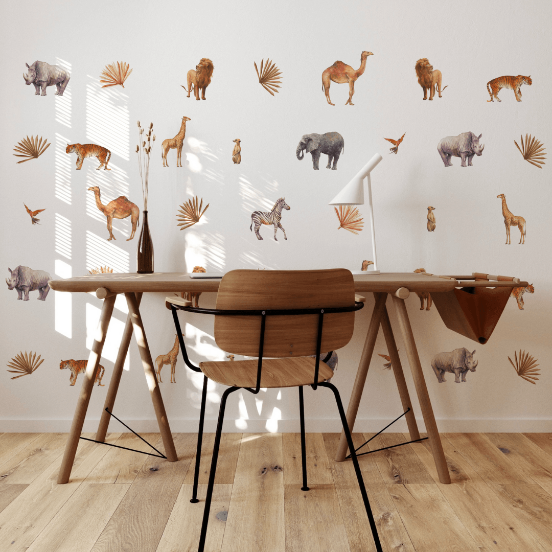 Image of Summer Safari Animal Wall Decal Set