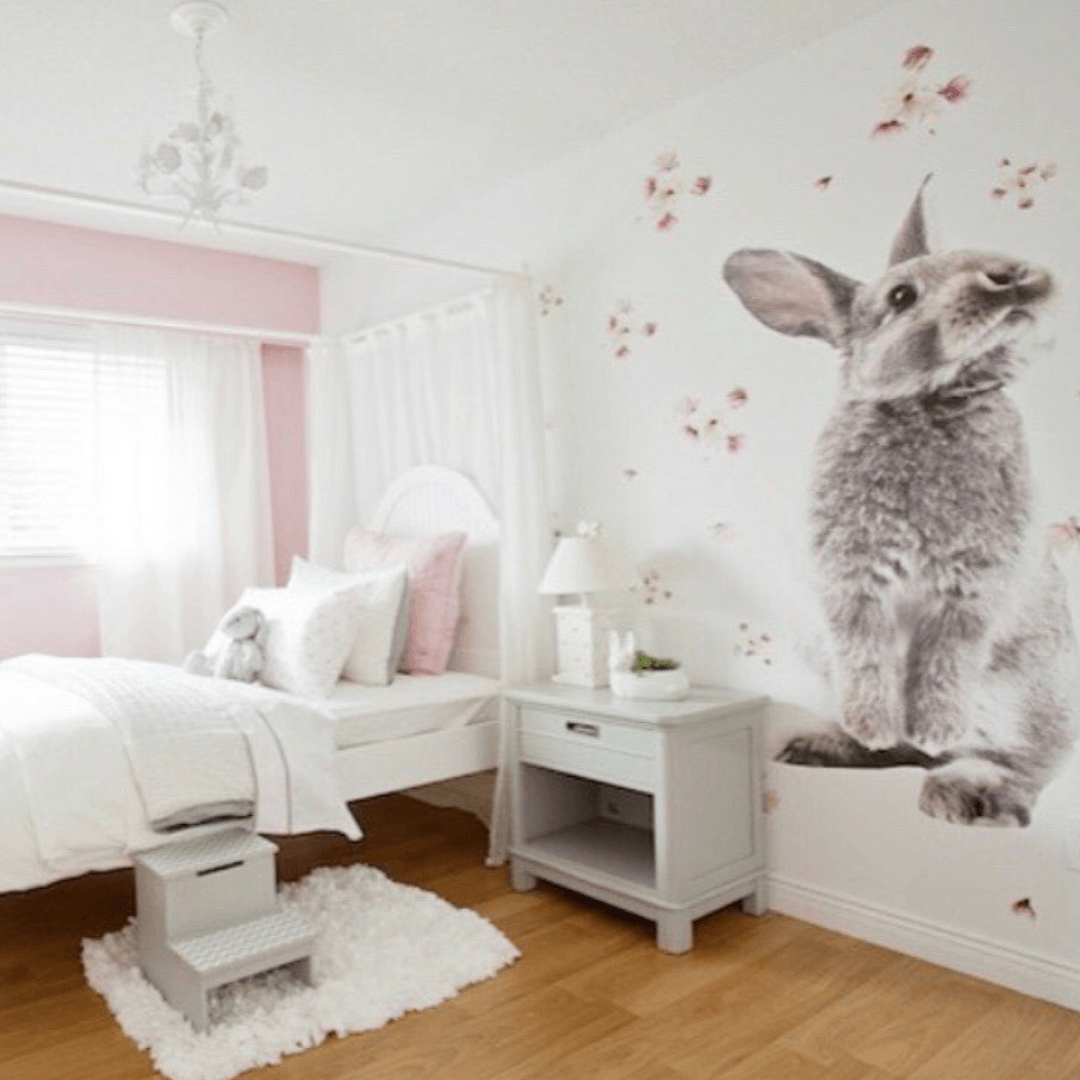 Bunny Decal Set Large Rabbit Wall Sticker Project Nursery - bunny girls nursery wallpaper decal roblox