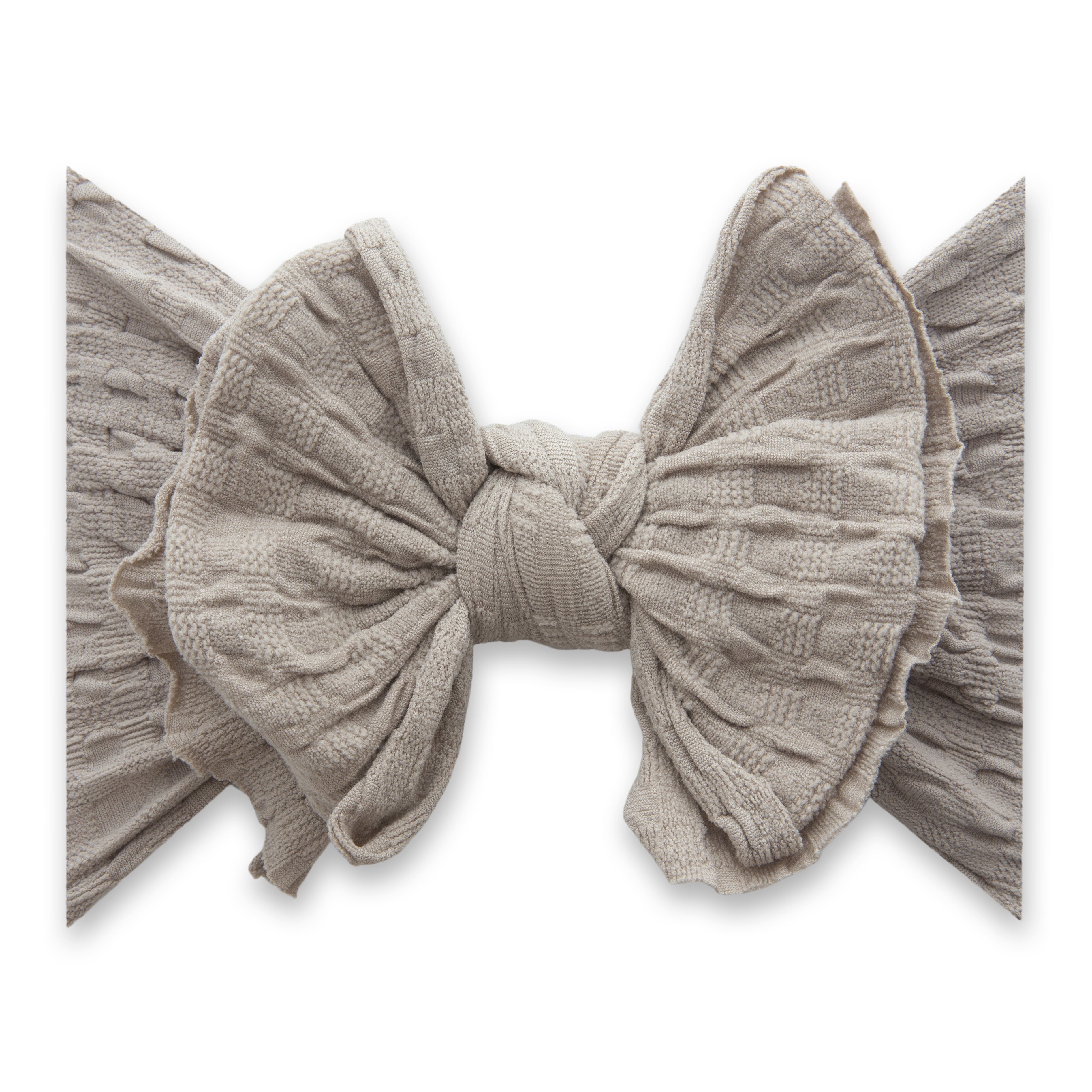 Taupe Fab-bow-lous Waffle Knit Headband