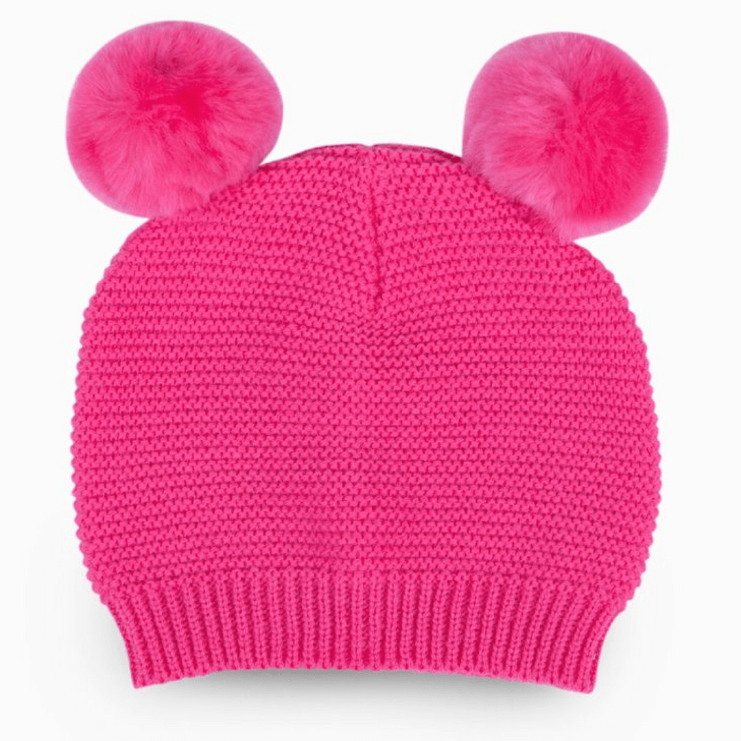 Pom Pom Beanie - Fuchsia