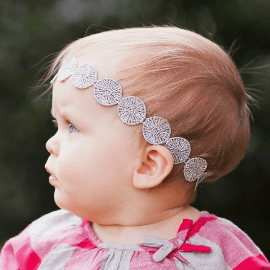 Blake Lace Headband - Silver