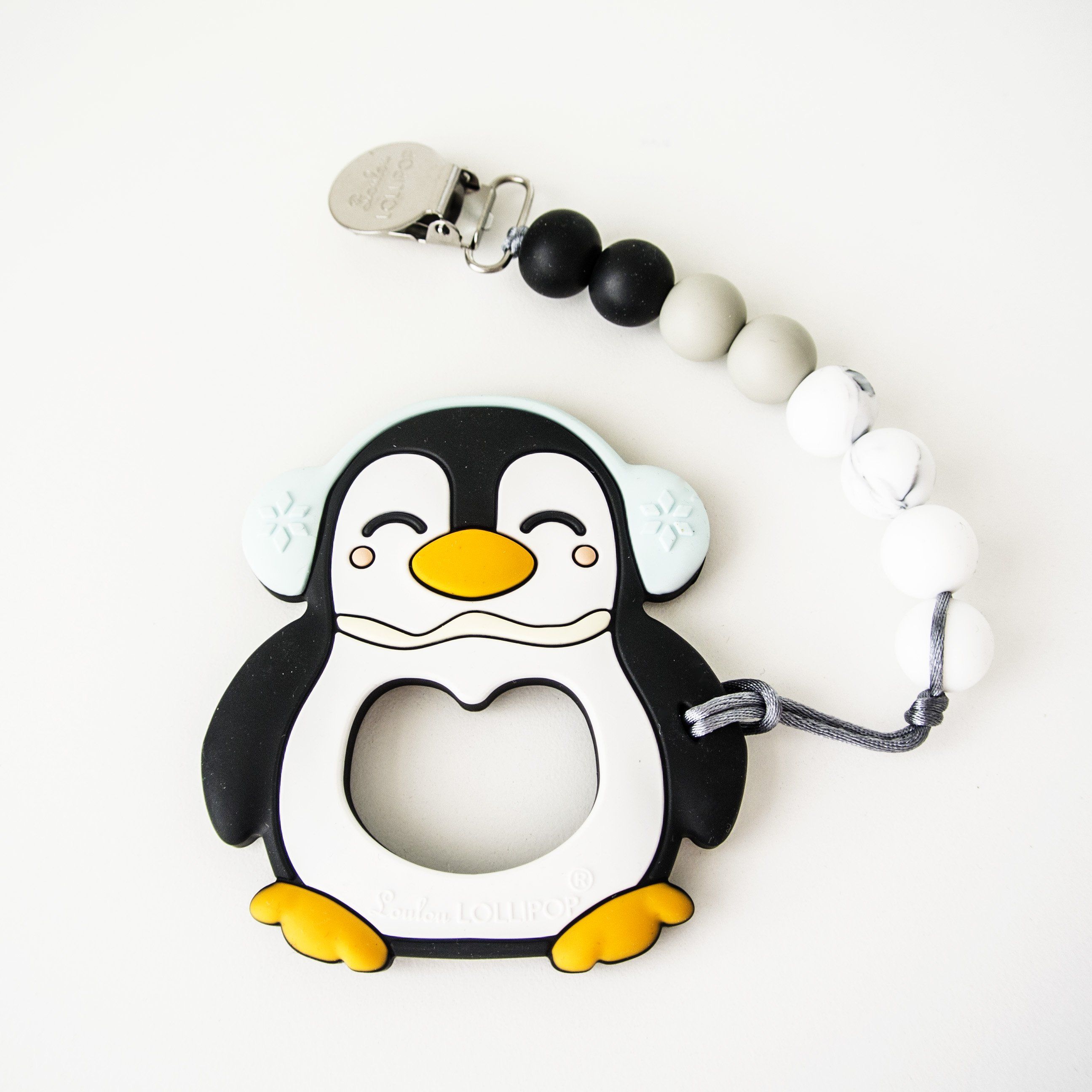 Black Penguin Teether With Clip