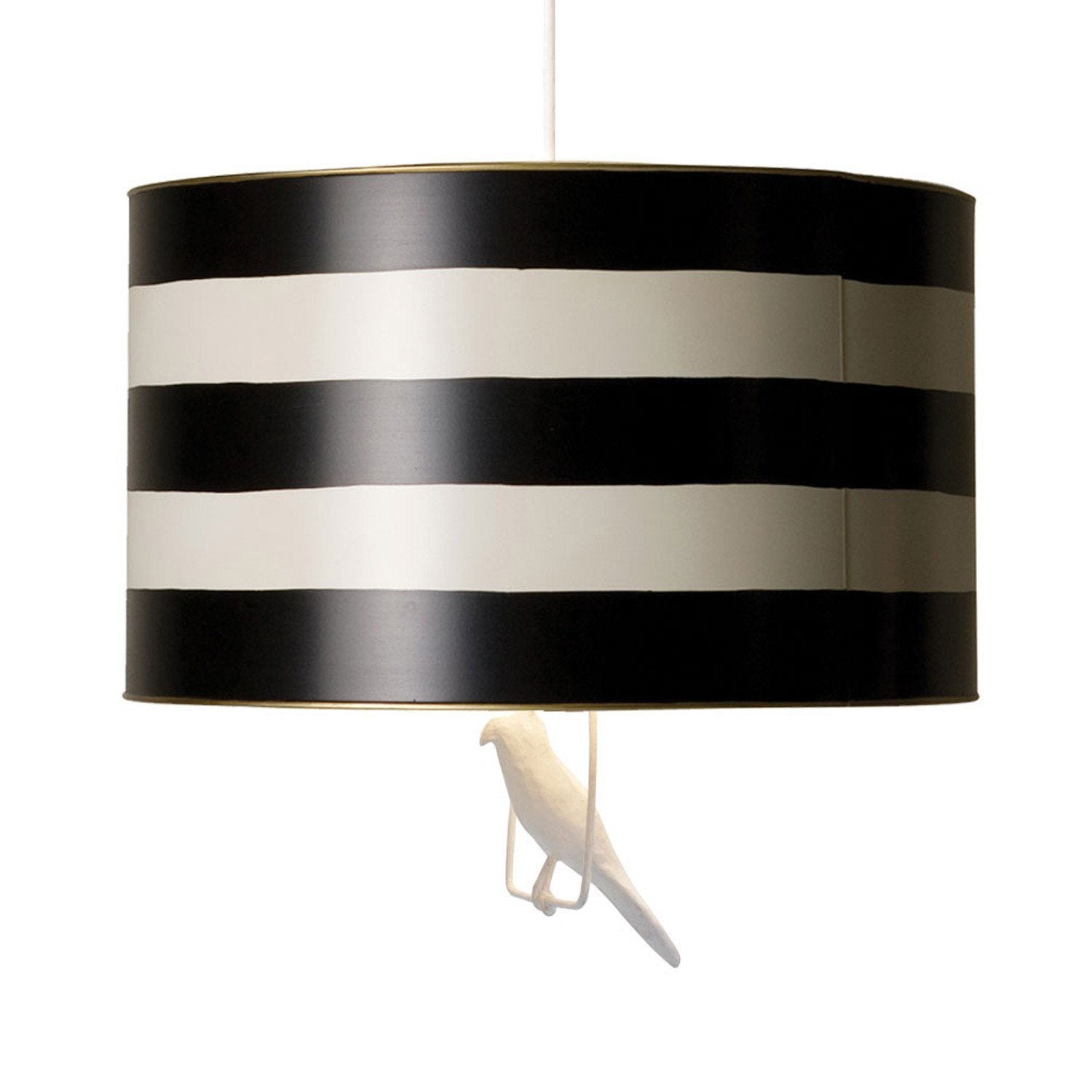 Tin Hanging Lamp In Black Stripe - Black Stripe