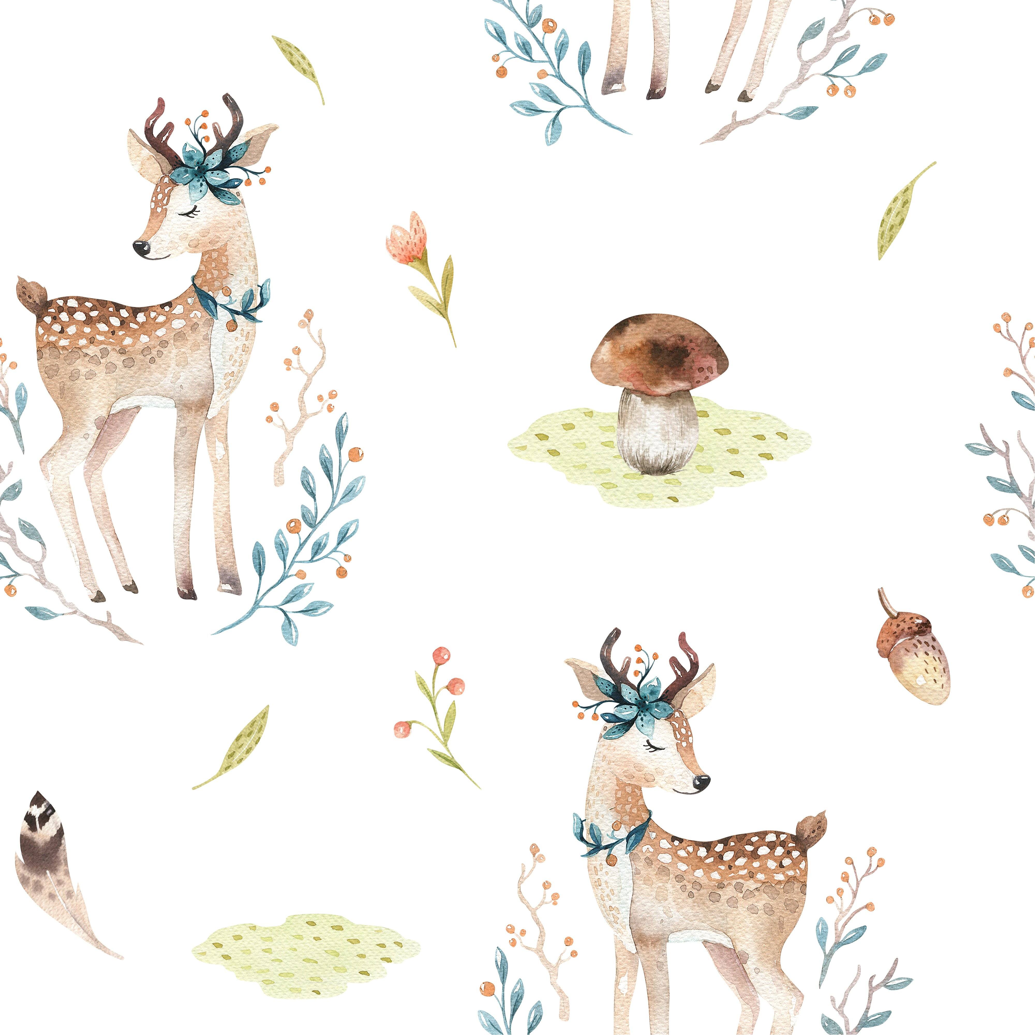 Fawnroom Mural Wallpaper - Sample