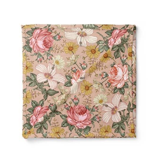 Garden Floral Swaddle Blanket - Rose Pink