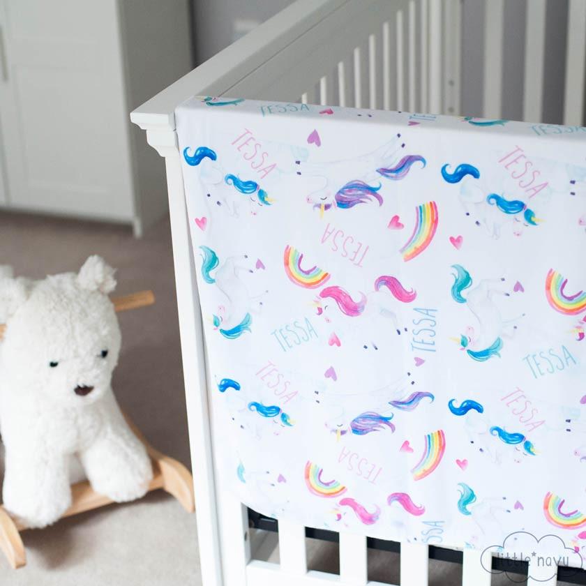 Personalized Magical Unicorns Minky Blanket - Big Kid