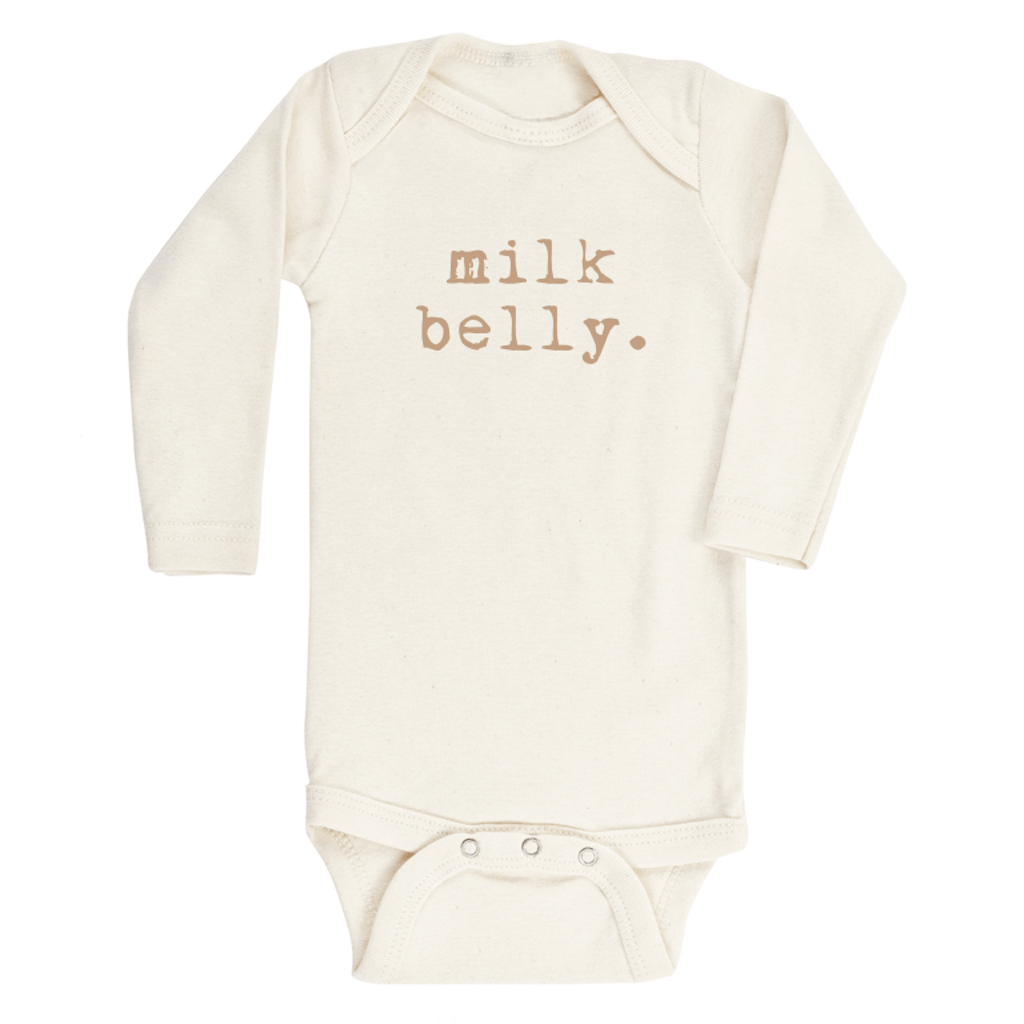 Milk Belly Longsleeve Organic Bodysuit - 6-12m
