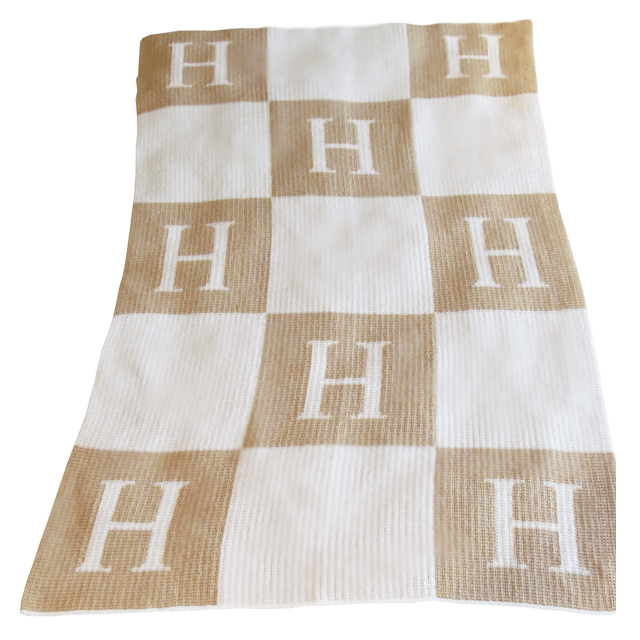 Initial And Blocks Blanket - Classic / Cashmere