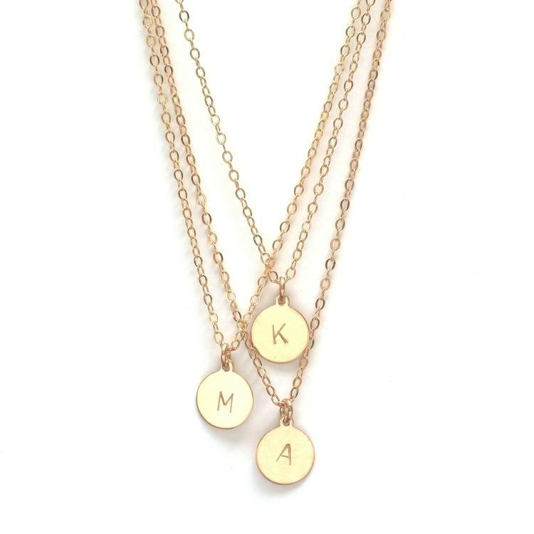 Initial Disc Necklace - 1 Disc