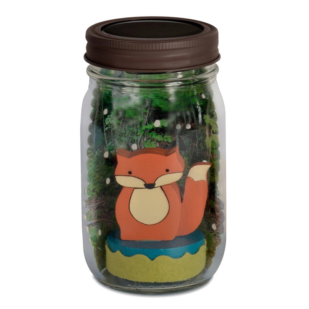 Fox Mason Jar Solar Light