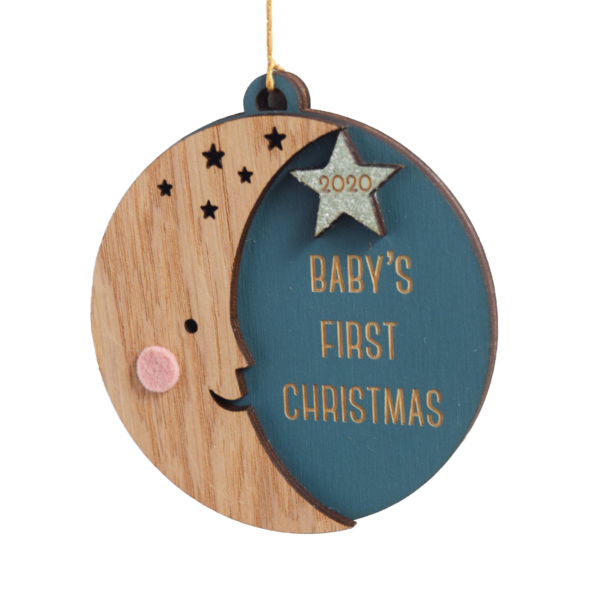 Personalized Baby?s First Christmas Moon Ornament