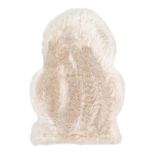 Faux Sheepskin Natural Shape Area Rug - 2? X 3? / Champagne