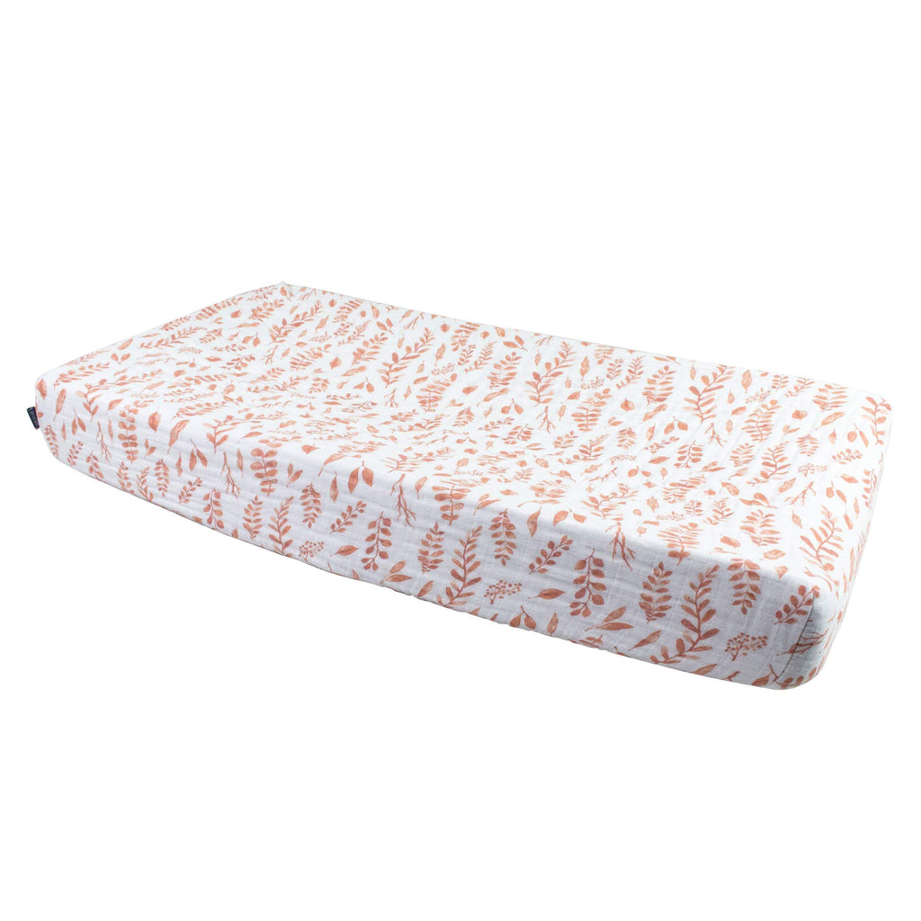Pink Leaves Changing Pad Cover - Project Nursery