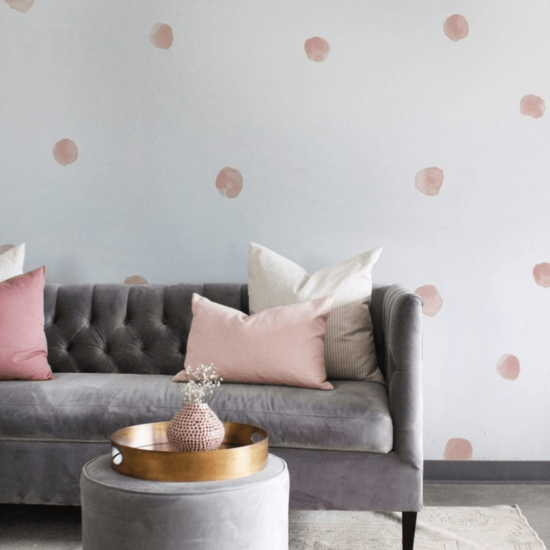 Watercolor Raindrop Wall Decals - Sample / Dusty Rose