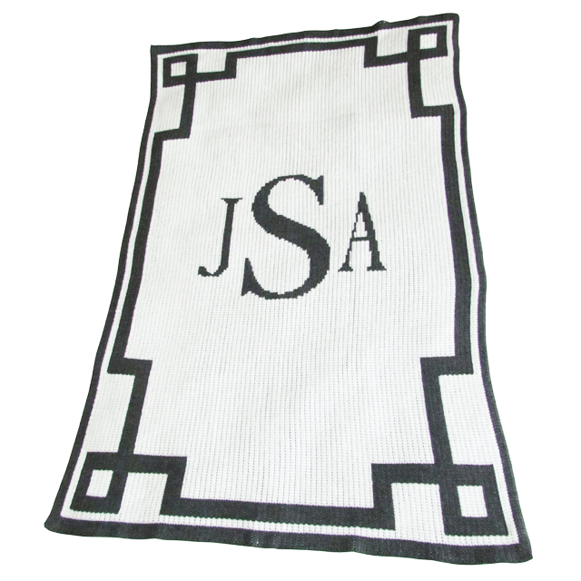 Monogram And Scroll Blanket - Classic / Cashmere